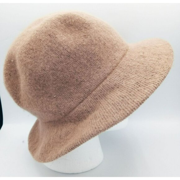 Bucket Hat August Vintage Wool Blend Wide-Brim Beige Women Fashion Accessory - Picture 5 of 11